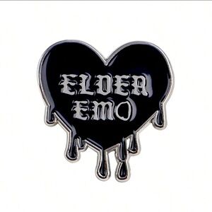 Elder Emo Bleeding Hear Enamel Pin